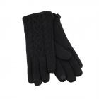 FASHION | Gant femme en jersey torsad� �cran tactile noir