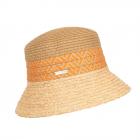SEEBERGER | chapeau bouffant en paperbraid avec bordure en raphia marron