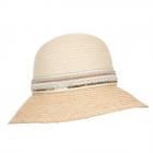 SEEBERGER | cloche en m�lange de mati�res avec ruban sequin nature