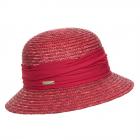 SEEBERGER | Chapeau de paille cloche pour dames rouge