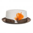 ALFONSO D'ESTE | Chapeau en tissu Pork Pie blanc