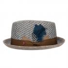 ALFONSO D'ESTE | Pork Pie Chapeau pour homme 100% lin vert