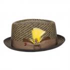ALFONSO D'ESTE | Chapeau en lin Pork Pie hommes olive
