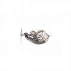 HUTTER | Broche � Bouton avec sac � dos �, argent�e argent