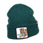 GOORIN KIDS | Motif : Tigre Bonnet de laine pour enfants Bonnet de laine avec revers vert bouteille