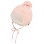 STERNTALER | bonnet � pompon pour b�b� avec oreillettes et fleur 3D 