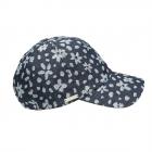 SEEBERGER | Casquette en tissu pour femmes en jean avec dessin de fleurs bleu