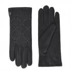 FASHION | Gants femme en micropolaire avec rivets et ?illets noir