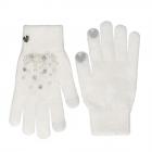 FASHION | Gant tricot� pour femme avec �cran tactile et ornement noble blanc laine