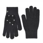 FASHION | Gant tricot� pour femme avec �cran tactile et ornement noble noir