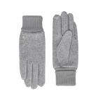 FASHION | Gant femme en tissu avec poignet tricot� gris