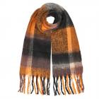 FASHION | Foulard � carreaux unisexe avec franges 50x210 cm orange