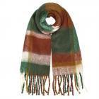 FASHION | Foulard � carreaux unisexe avec franges 50x210 cm vert