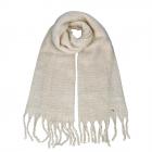 FASHION | Foulard d'hiver pour femmes avec lurex et franges 40x190 cm blanc laine