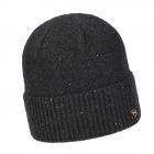FASHION | Bonnet d'hiver en tricot avec revers et effet brillant noir