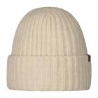 BARTS | Bonnet homme en tricot avec revers et bande polaire blanc laine
