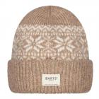 BARTS | Bonnet femme en tricot avec imprim� hiver et revers marron clair
