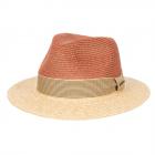STETSON | Chapeau de paille Traveller en toyo raphia pour hommes rouge-brun