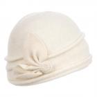 SEEBERGER | Bonnet laine bouillie femme 100% laine vierge blanc laine