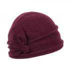 SEEBERGER | Bonnet laine bouillie femme 100% laine vierge rouge fonc�