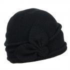 SEEBERGER | Bonnet laine bouillie femme 100% laine vierge noir