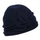 SEEBERGER | Bonnet laine bouillie femme 100% laine vierge bleu