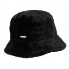 SEEBERGER | Chapeau de p�cheur Bucket pour femmes en fourrure synth�tique douce noir