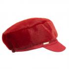 SEEBERGER | Bonnet militaire style martinet pour femmes en fausse fourrure rouge fonc�