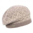 SEEBERGER | Bonnet basque femme design graphique en laine vierge marron clair