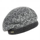 SEEBERGER | Bonnet basque femme design graphique en laine vierge anthracite