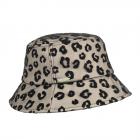 SEEBERGER | Chapeau de p�cheur pour femme avec tulle et similicuir motif l�opard noir