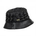 SEEBERGER | Chapeau de p�cheur en satin Bucket pour femme avec bord en similicuir noir