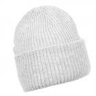 SEEBERGER | Bonnet tricot� en cachemire pour femmes avec revers et fines paillettes gris clair