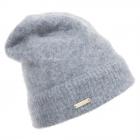 SEEBERGER | Bonnet tricot� moelleux pour femme 100% cachemire avec revers gris clair
