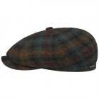 STETSON | Casquette plate en design 8 panneaux en laine vierge olive