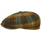 STETSON | Casquette � carreaux � huit panneaux pour hommes en pure laine vierge vert