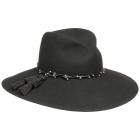 MAYSER | Chapeau �l�gant pour femmes avec pompons et d�tails de bijoux noir