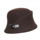 MAYSER | Chapeau asym�trique pour femmes en laine fine brun moyen
