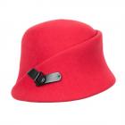 MAYSER | Chapeau asym�trique pour femmes en laine fine rouge
