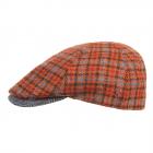 ALFONSO D'ESTE | Casquette plate pour hommes � carreaux en 6 parties rouge