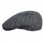 ALFONSO D'ESTE | Flatcap 6 pi�ces casquette plate 100% laine vierge bleu