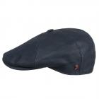 ALFONSO D'ESTE | Casquette plate � 6 panneaux 100% cuir v�ritable bleu