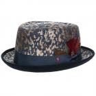 ALFONSO D'ESTE | Pork Pie Chapeau pour homme en coton bleu