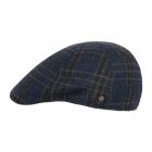 HUTTER | casquette plate en laine vierge dans un design classique � carreaux bleu