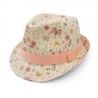 MAXIMO | Chapeau de paille Trilby fille avec des papillons blanc laine