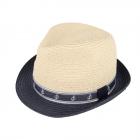 MAXIMO | Chapeau de paille Trilby pour gar�ons blanc laine