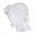 STERNTALER | Chapeau de soleil en coton pour fille avec protection de cou et ruban � nouer blanc