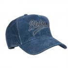 STETSON | casquette en cuir v�ritable avec aspect us� authentique bleu