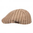 STETSON | Casquette plate homme � rayures M�lange de lin beige