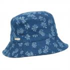SEEBERGER | Chapeau de p�cheur en jean pour femme avec motif floral bleu